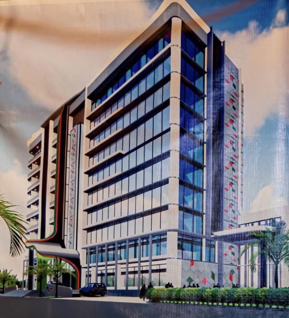 Proposed 13-story government ministry building in Gitega, Burundi